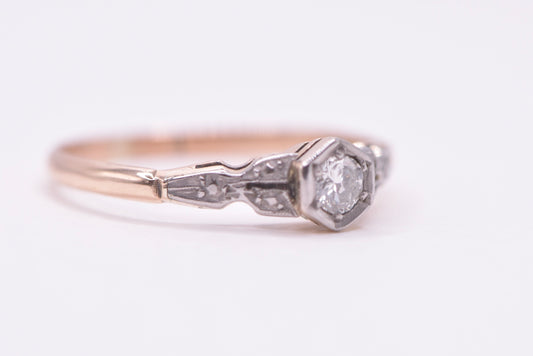 Zaria - Handmade 16ct vintage rose gold Diamond ring