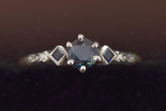 Gerry - Yellow and white gold parti sapphire gold ring