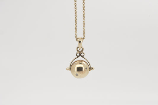 Antique Edwardian rare Spinner pendant studded with diamonds