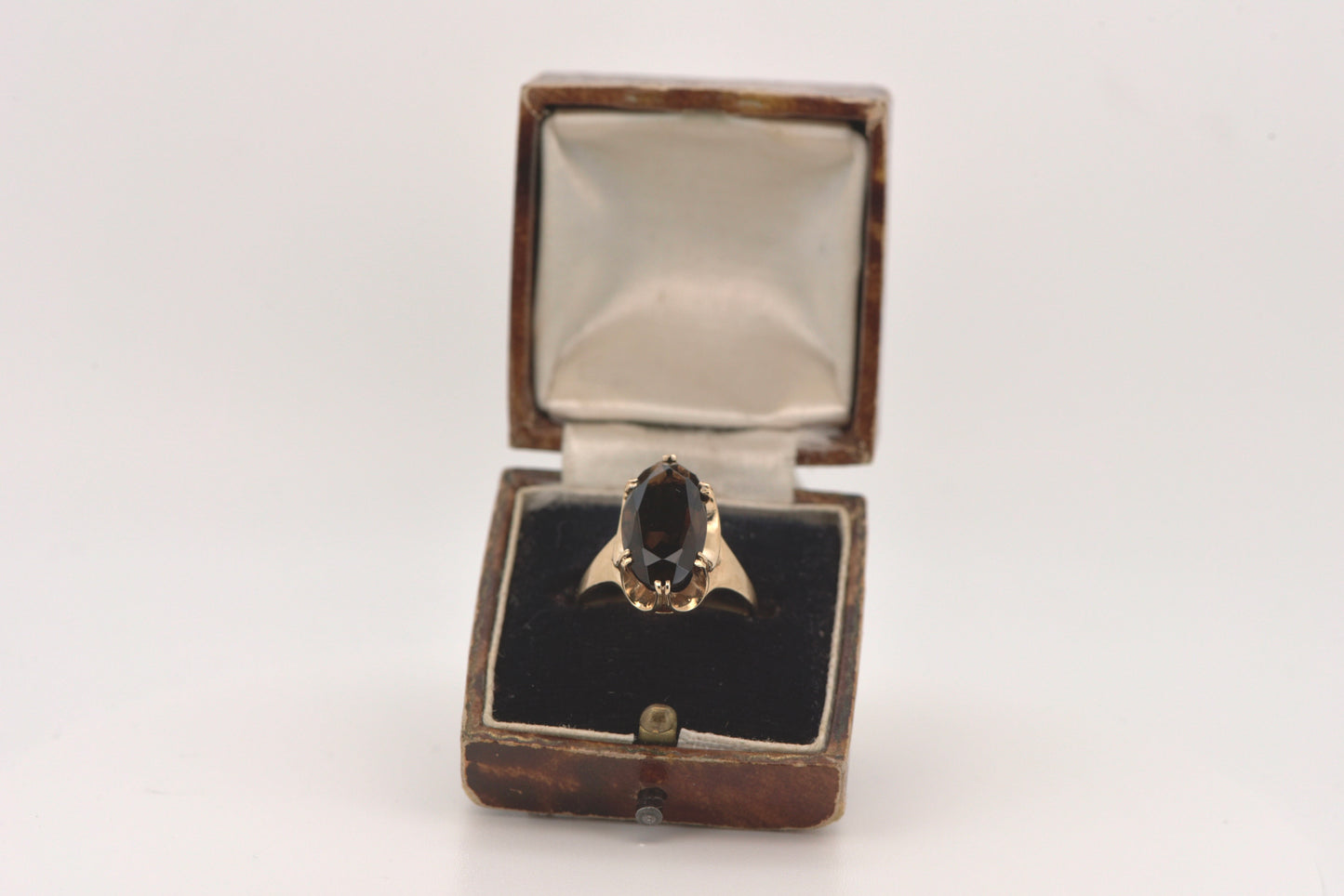 Willa - 9ct Smokey quartz cocktail gold ring - hallmarked 1974