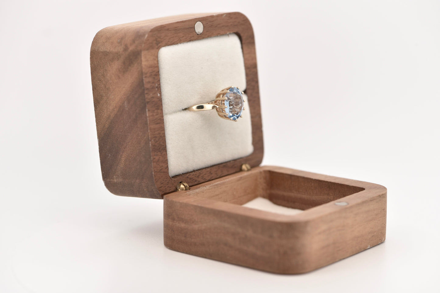 9ct yellow gold ring with blue stone