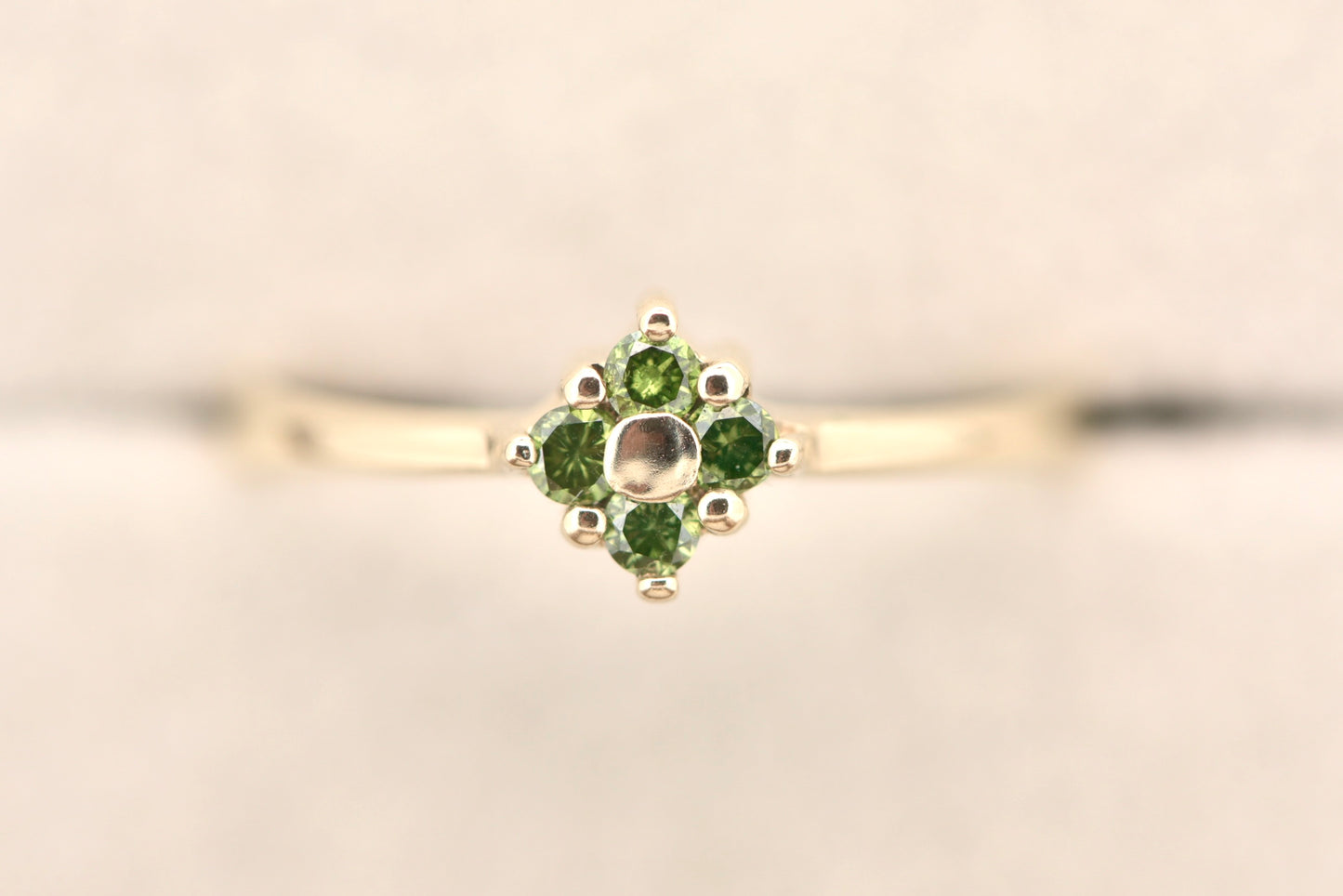 Shamrock - 9ct green sapphire ring Size N