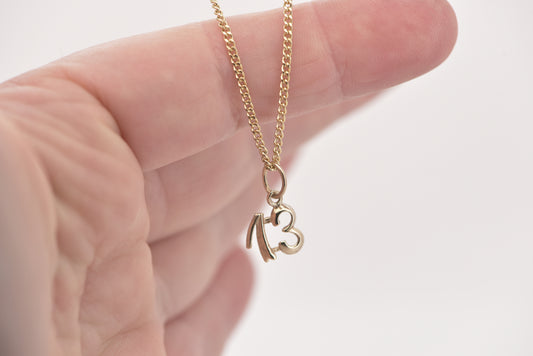 Charm number '13' 9ct yellow gold