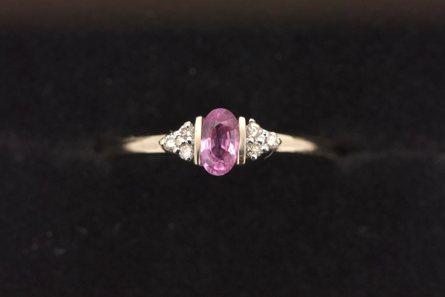 Sophie  - 9ct yellow gold ring with pink stone and diamonds