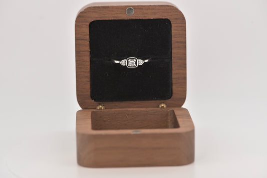 Katie - Sterling silver and diamond ring with hearts