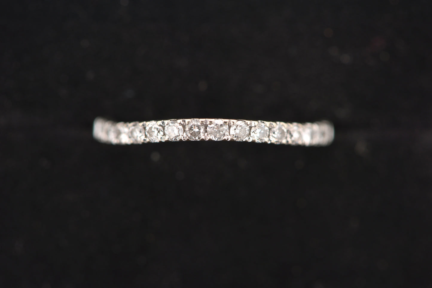 Suzanna -  Half Eternity band gold ring - slightly curved with diamonds