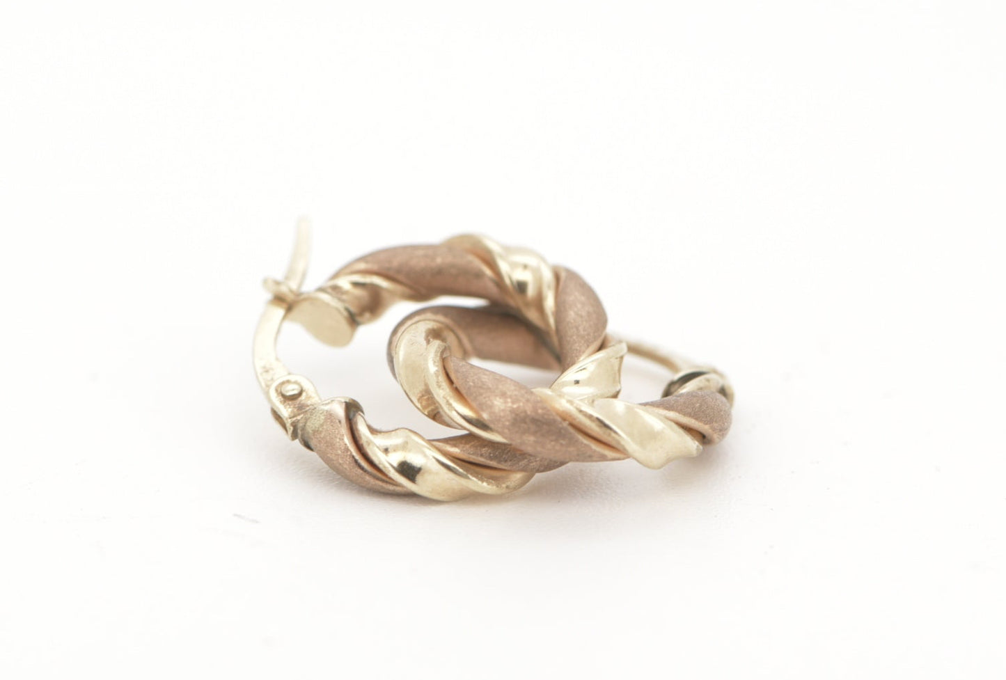 Earrings - 9ct dual-colored gold
