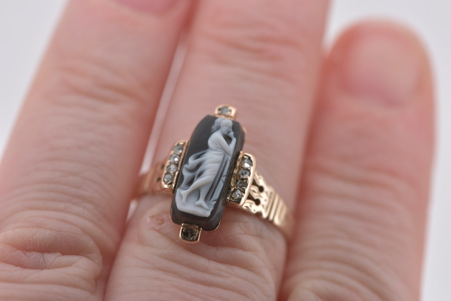 Persephone - Antique Goddess cameo ring