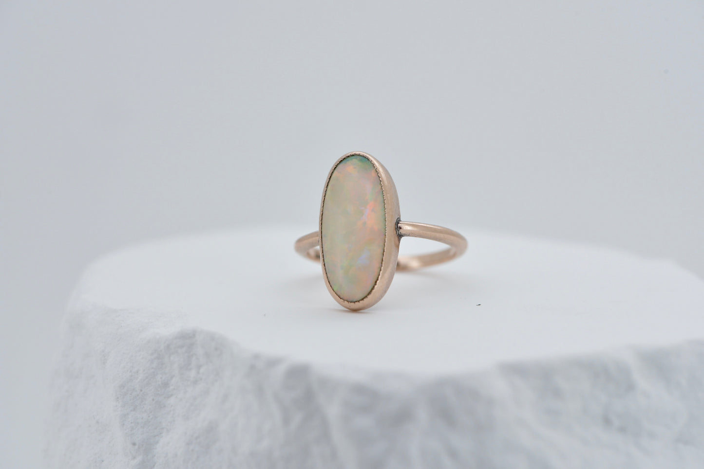 Angel - 9ct Antique solid Australian opal gold ring
