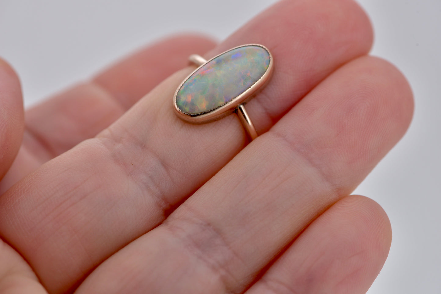Angel - 9ct Antique solid Australian opal gold ring