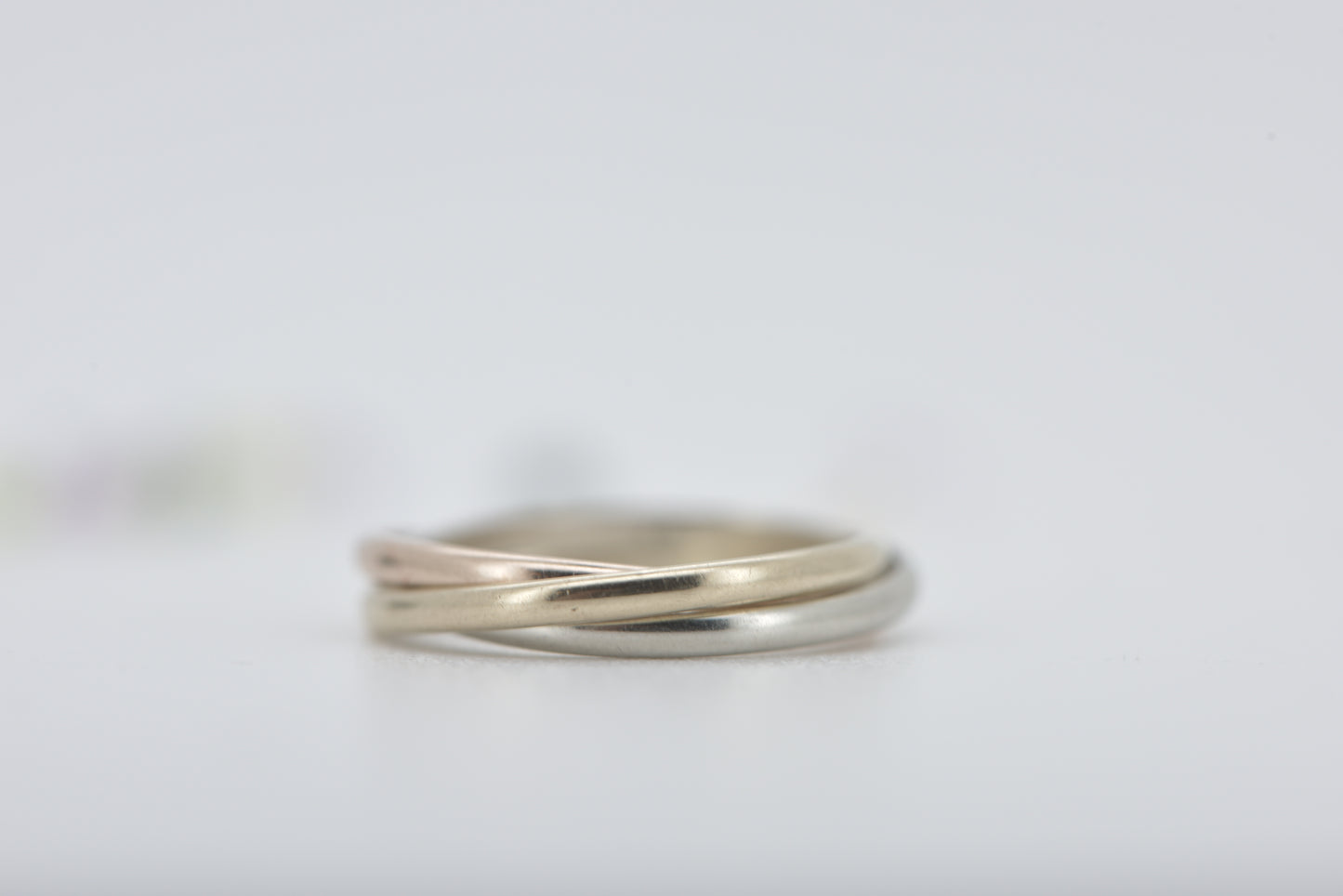 Tiny Thea! -  9ct yellow, rose and white gold tri-colour band