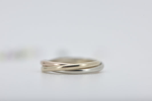 Tiny Thea! -  9ct yellow, rose and white gold tri-colour band