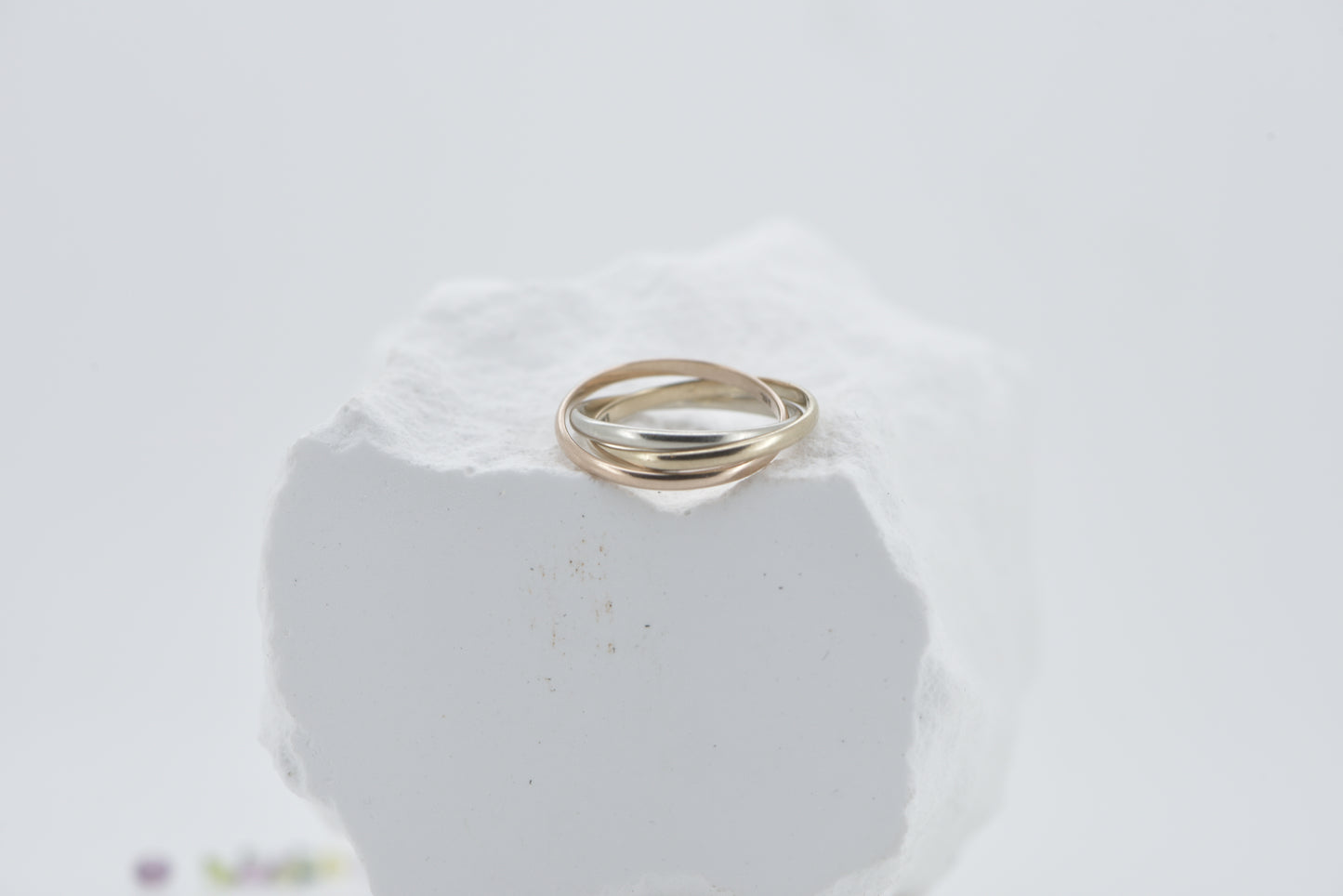 Tiny Thea! -  9ct yellow, rose and white gold tri-colour band
