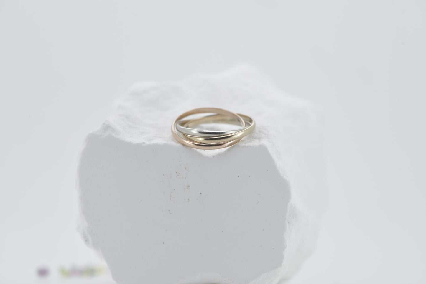 Tiny Thea! -  9ct yellow, rose and white gold tri-colour band