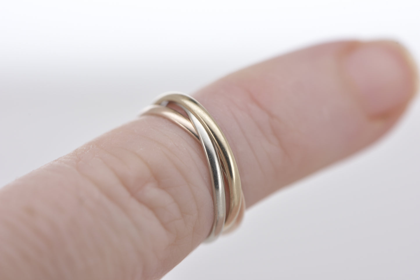 Tiny Thea! -  9ct yellow, rose and white gold tri-colour band