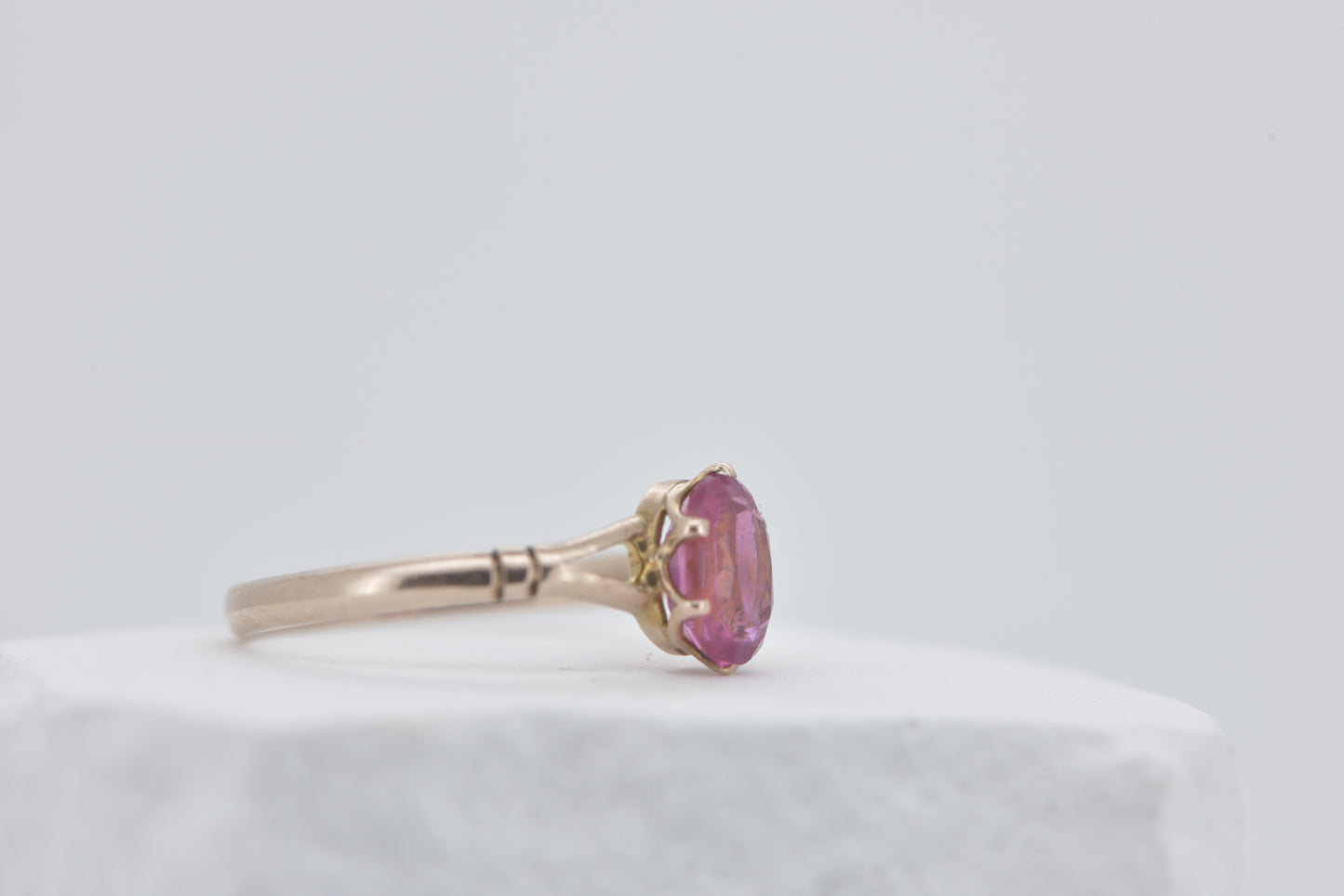 Abigail - 9ct Antique Australian candy pink stone ring