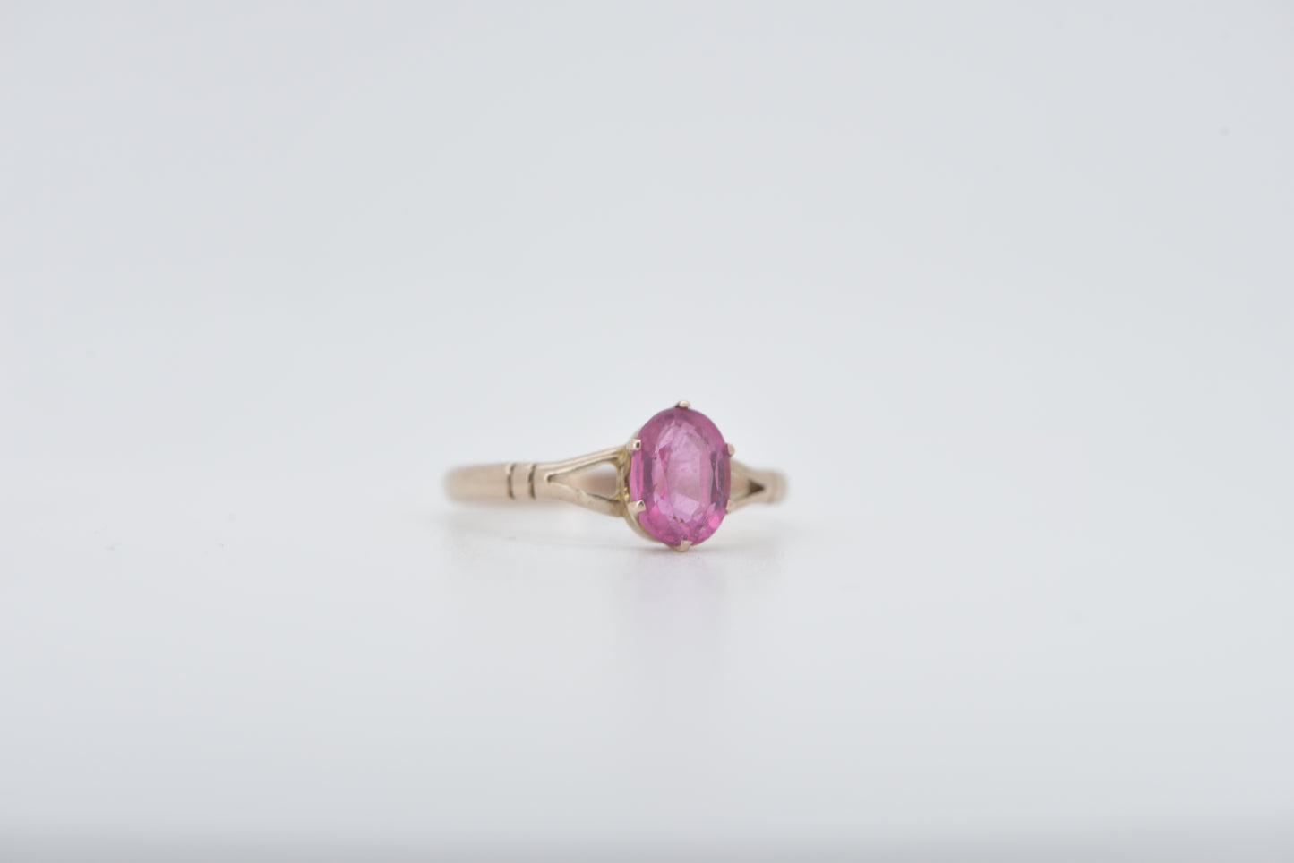 Abigail - 9ct Antique Australian candy pink stone ring