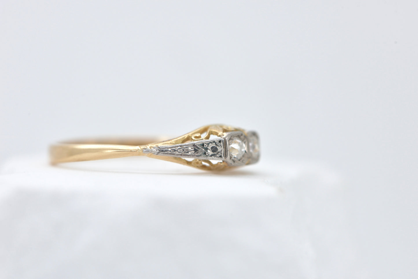 Bonnie and Belle 3 - 18ct diamond Toi et Moi with 9ct white gold detail