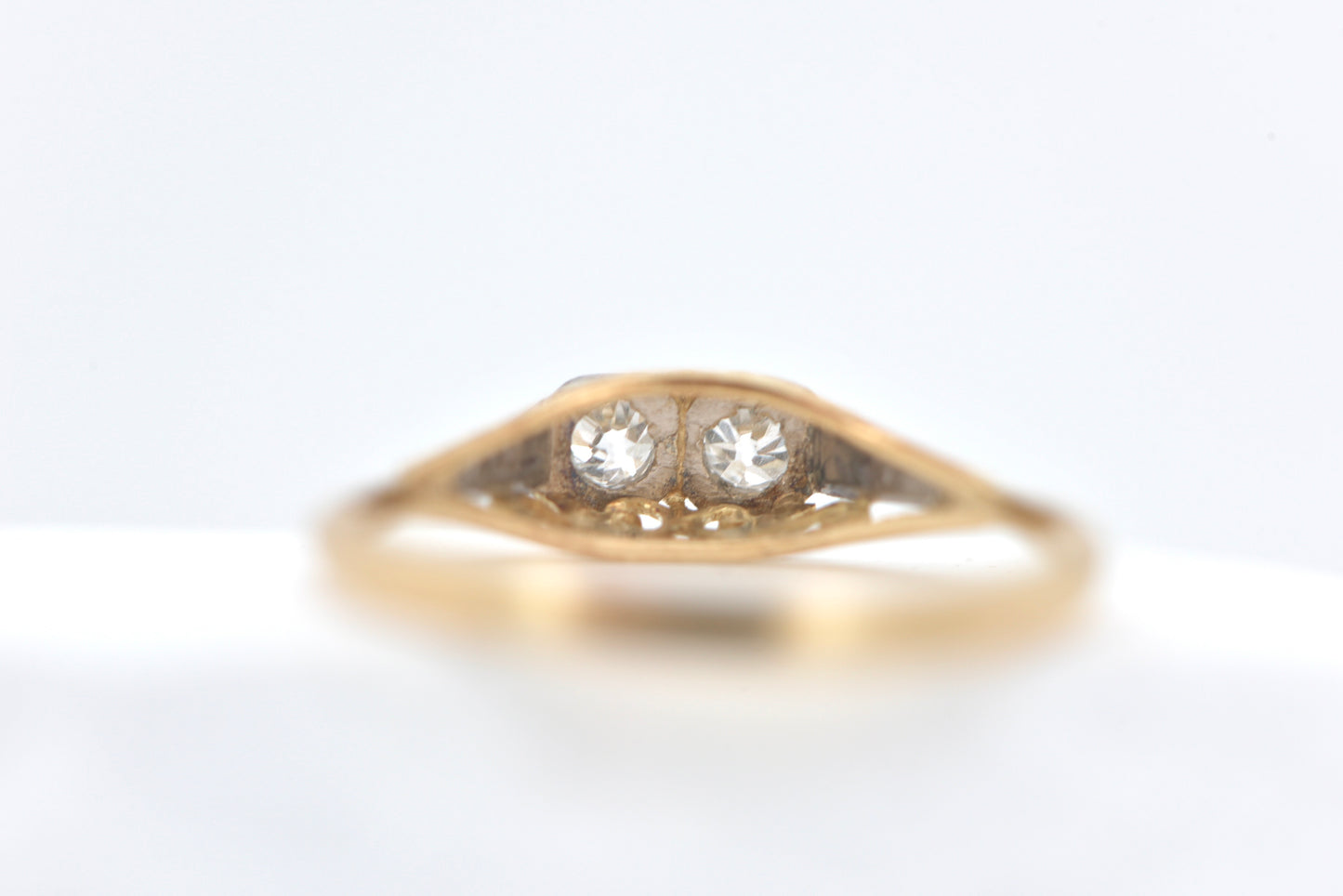 Bonnie and Belle 3 - 18ct diamond Toi et Moi with 9ct white gold detail