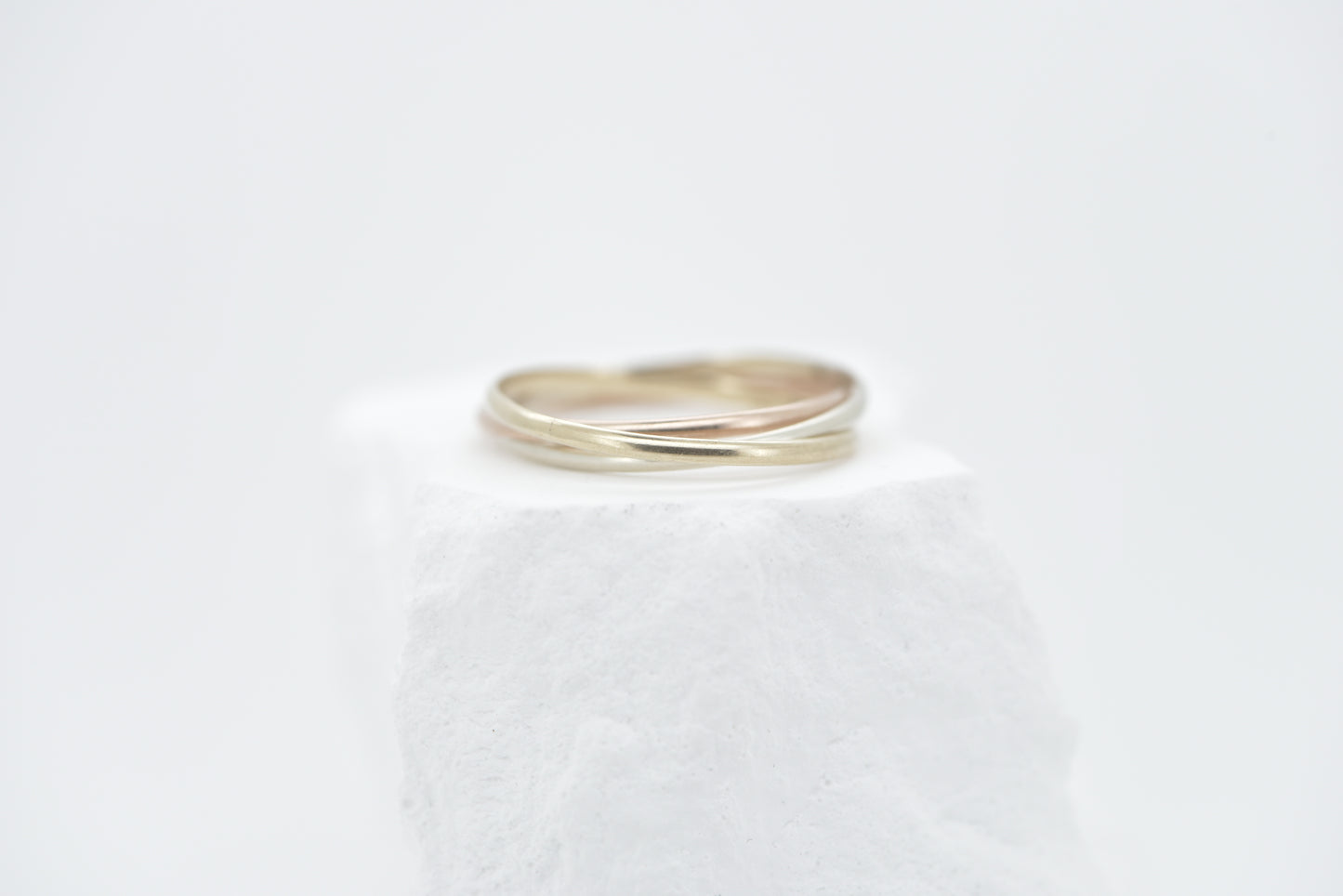 Theda - 9ct yellow, rose and white gold tri-colour band gold ring
