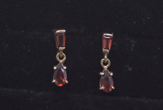 Dainty Garnet drop earrings