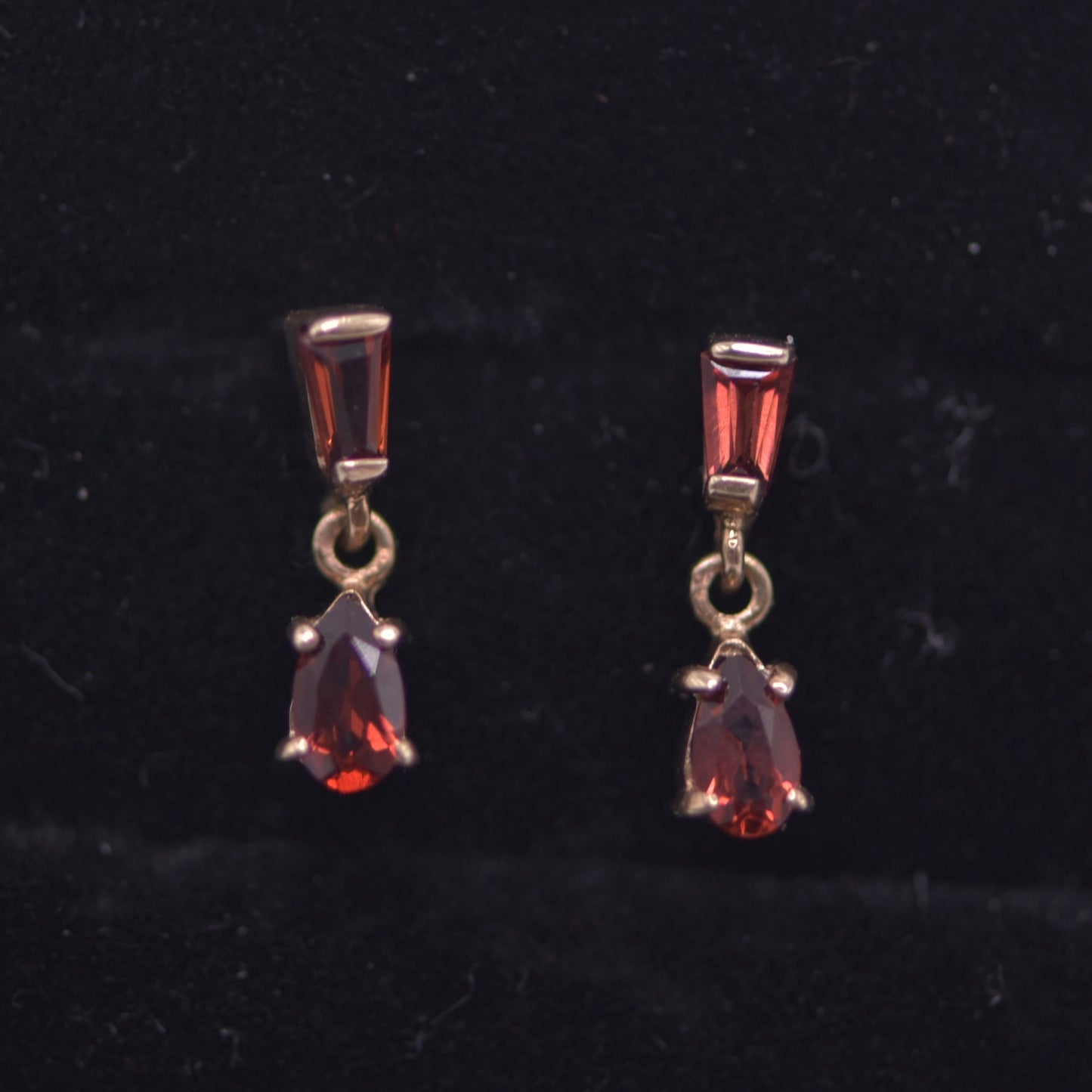 Dainty Garnet drop earrings