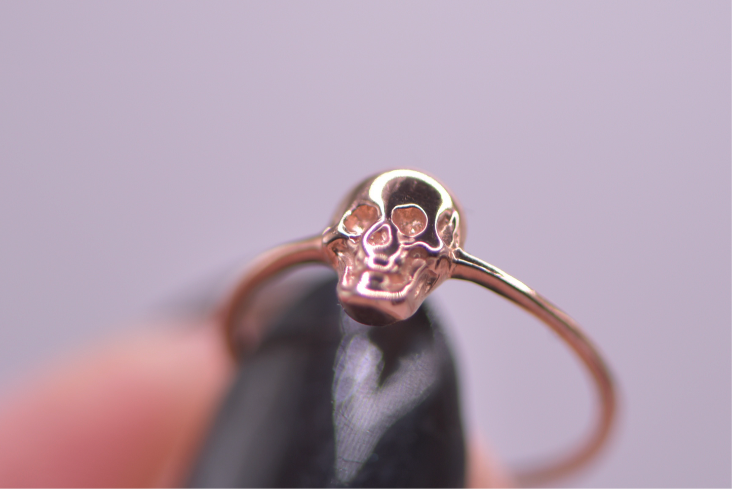 Mini skull rings - diamond eyes