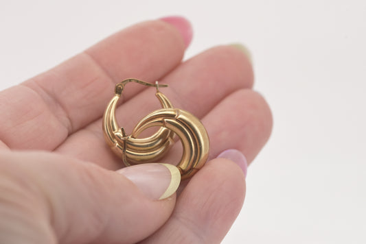 Unoaere Italian Croissant Hoops in 9ct