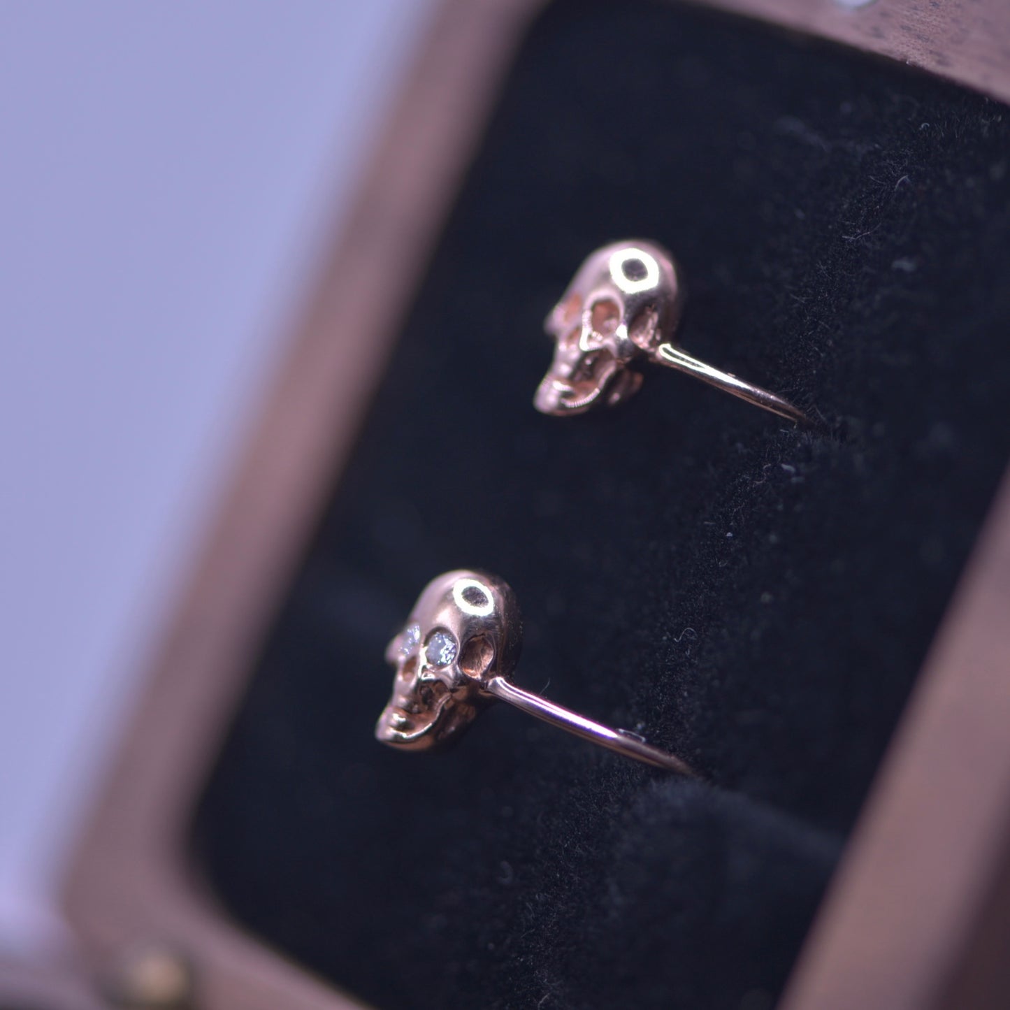 Mini skull rings - diamond eyes