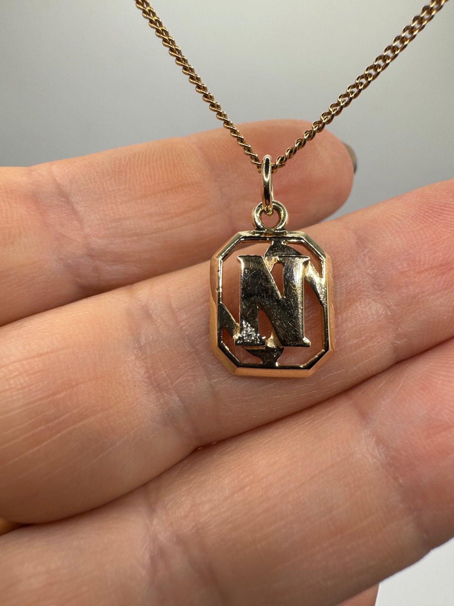 Vintage Letter ‘N’ pendant